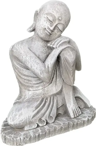 Artikelbild 10 des Artikels “Amal - Buddha entspannt - linkes Knie hoch, 25 cm H | Steinguss “